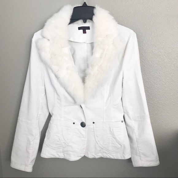 LAST KISS Vintage Fur Trim Jacket - Picture 1 of 10